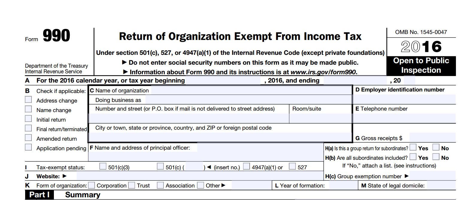 form 990 presentation