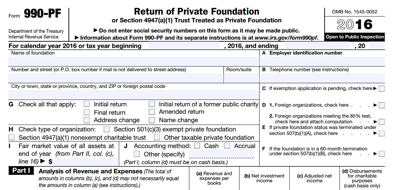 What Is IRS Form 990 PF Foundation Group 