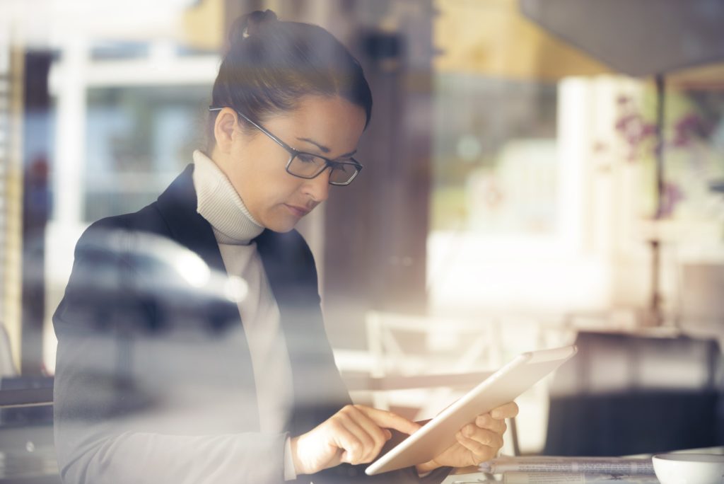 Businesswoman using a digital tablet