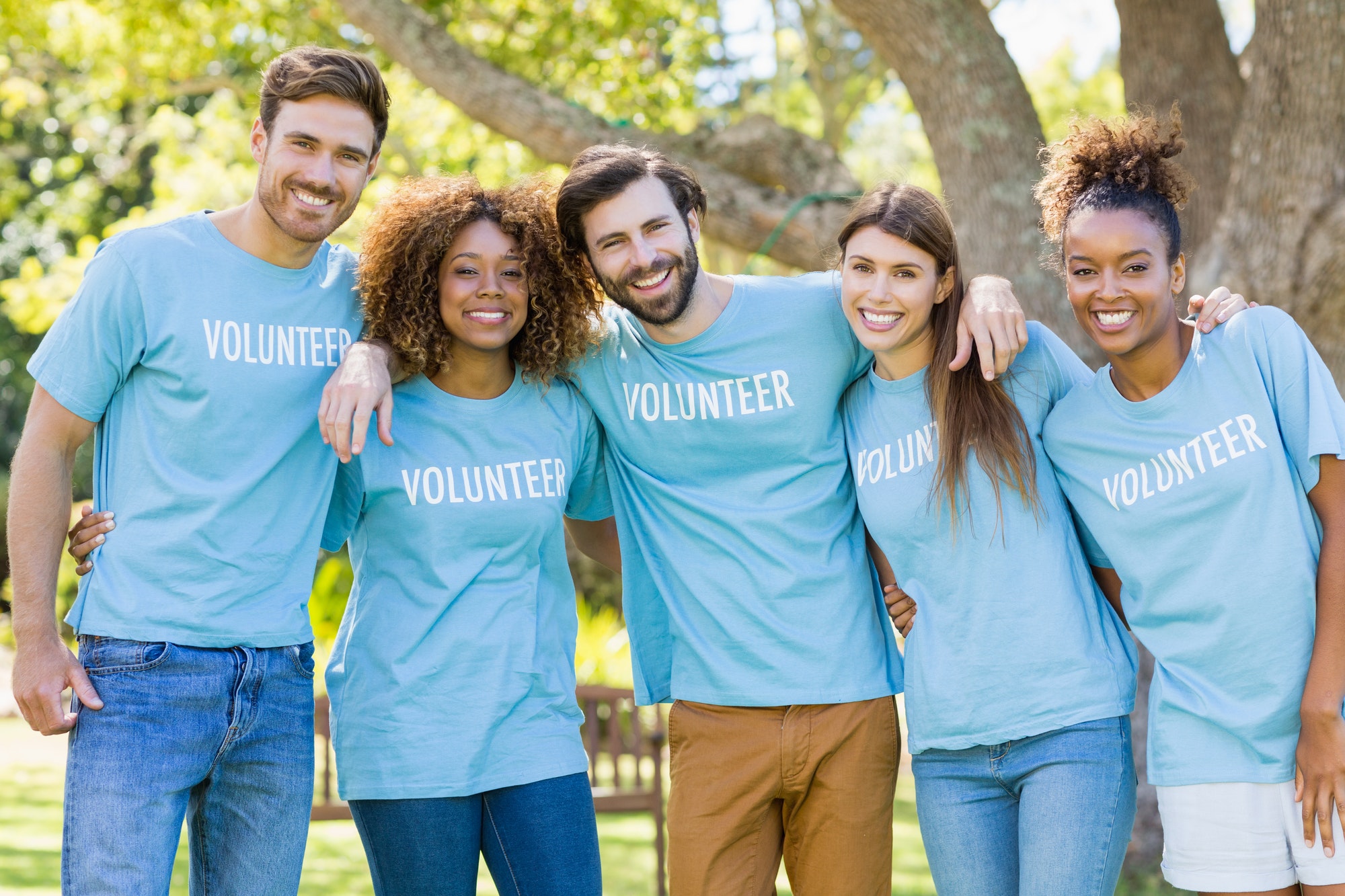 Portrait of volunteer group posing Portrait of volunteer group posing