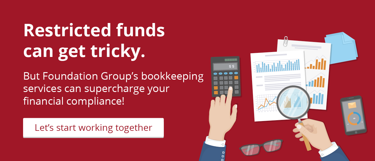 Click this graphic to explore Foundation Group’s nonprofit bookkeeping services.