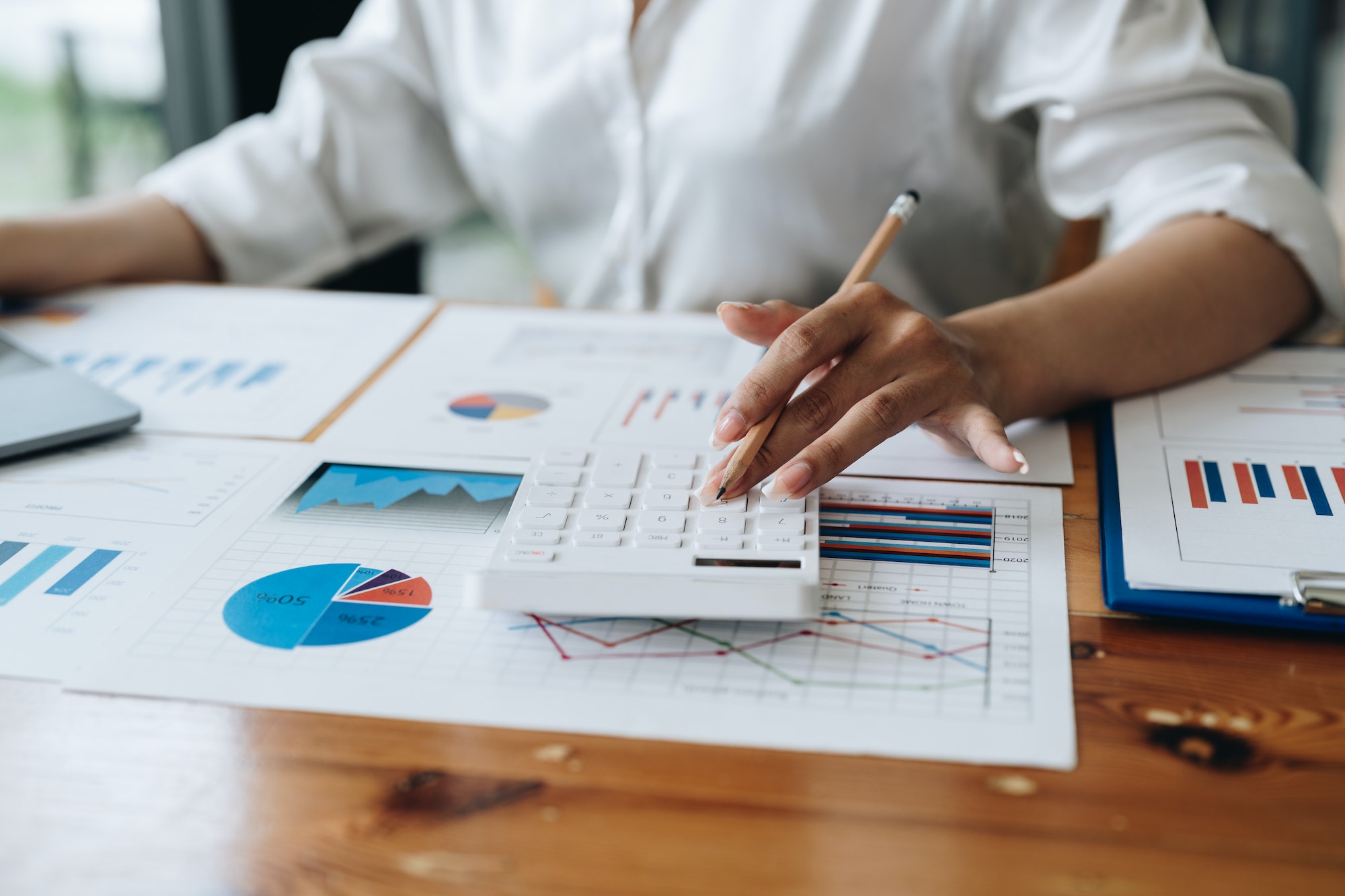 Nonprofit bookkeeper using calculator Nonprofit bookkeeper using calculator