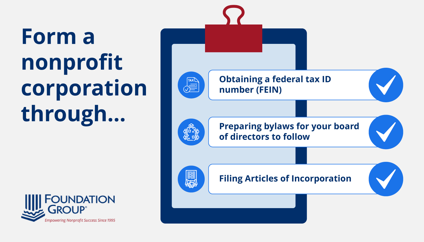 The steps to incorporate your nonprofit.