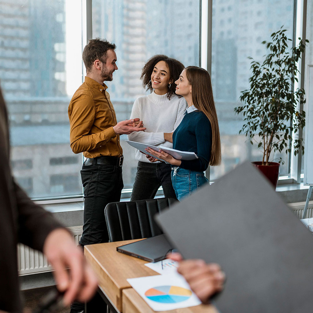 Foundation Group team consulting with a client